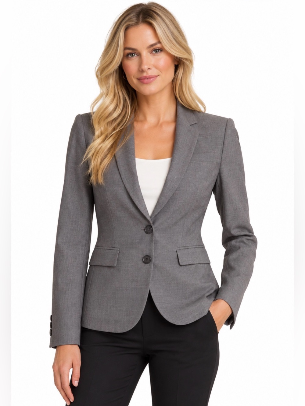 Banana Republic Light Gray Women's Tailored Blazer 2P